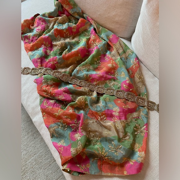 Paulmi & Harsh Multicolor Jacket and Draped Skirt Set - Picture 5 of 6